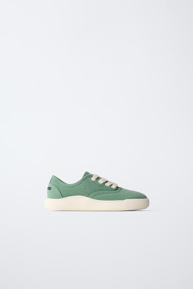 КЕДЫ ИЗ ХЛОПКА — Зеленый от Zara