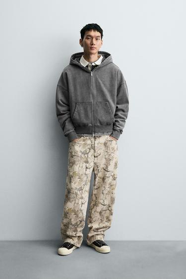 ABSTRACT PRINT BAGGY FIT CARPENTER TROUSERS - 028 by Zara - Image 0