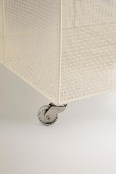CORBEILLE MÉTAL ROULETTES - Écru de Zara - Image 4