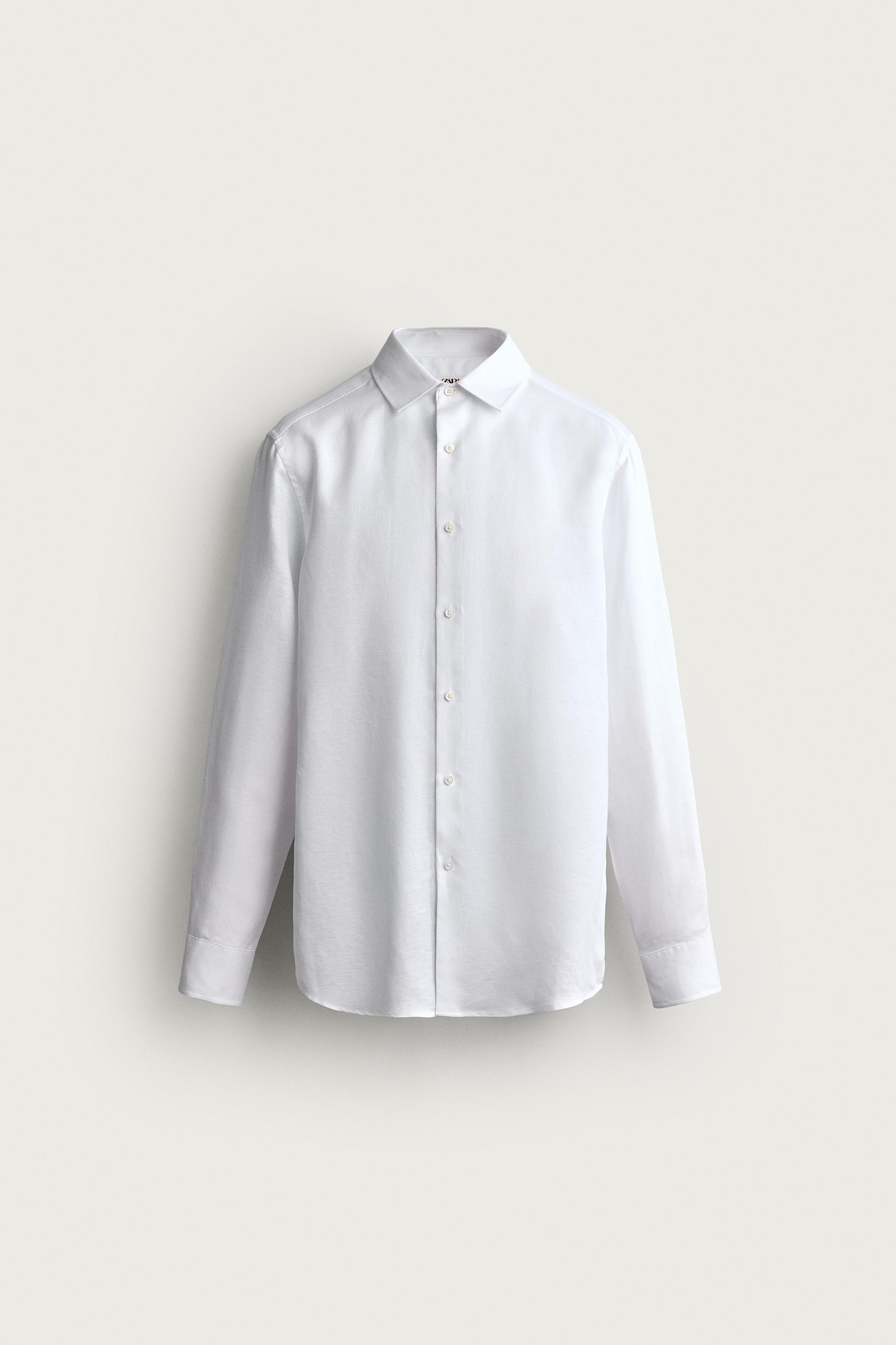 LINEN-LYOCELL REGULAR FIT SHIRT — White