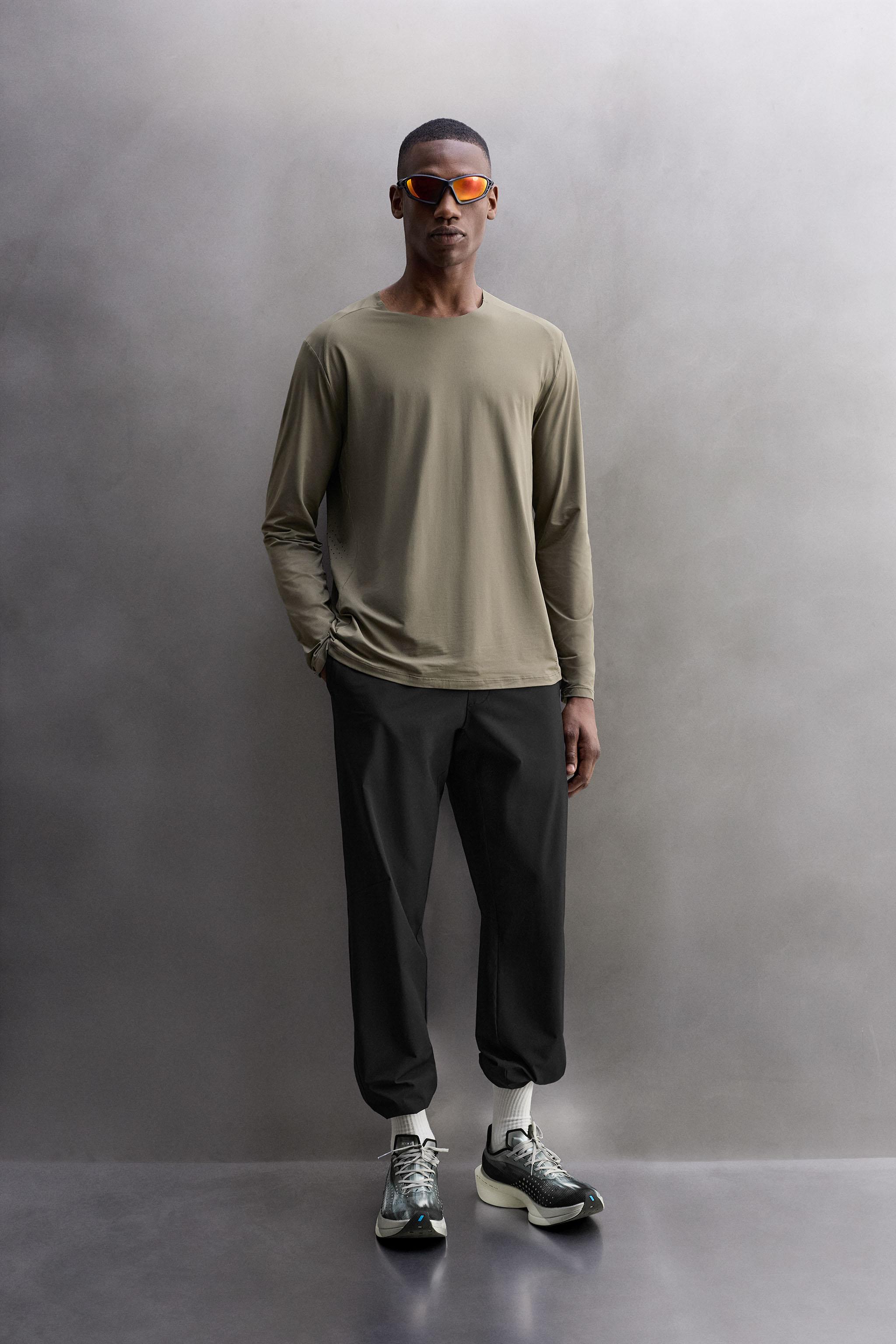PERFORATED TECHNICAL T-SHIRT - taupe brown | ZARA United States
