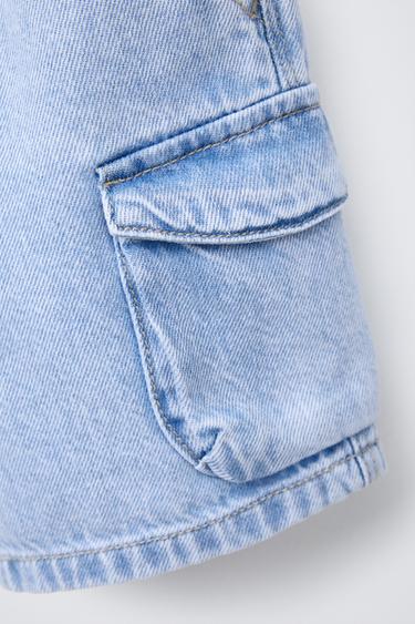 SHORT EN JEAN STYLE MILITAIRE - Bleu clair de Zara - Image 2