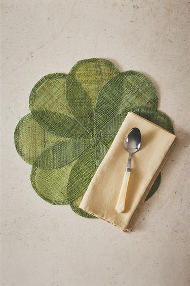 Zara RAMIE FLOWER PLACEMAT - Green