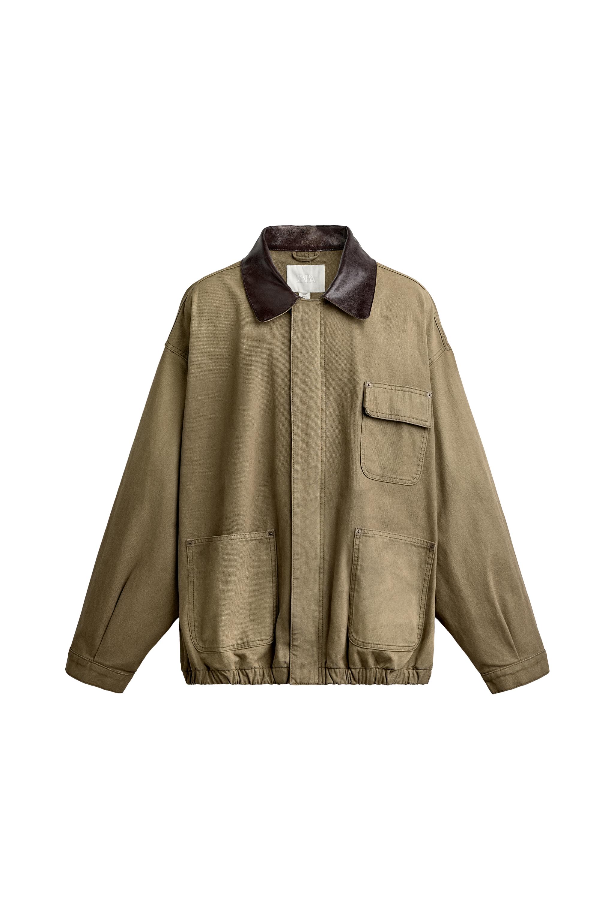 CAZADORA RELAXED FIT CUELLO CONTRASTE