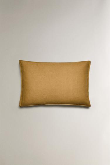 TAIE D’OREILLER LIN DÉLAVÉ (140 GxM²) - Moutarde de Zara - Image 3