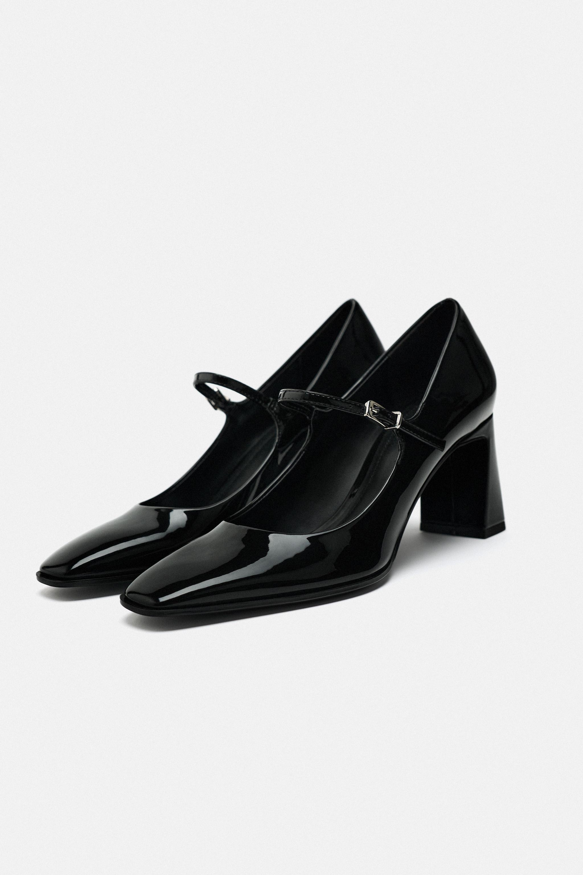 BLOCK HEEL SHOES WITH ANKLE STRAP