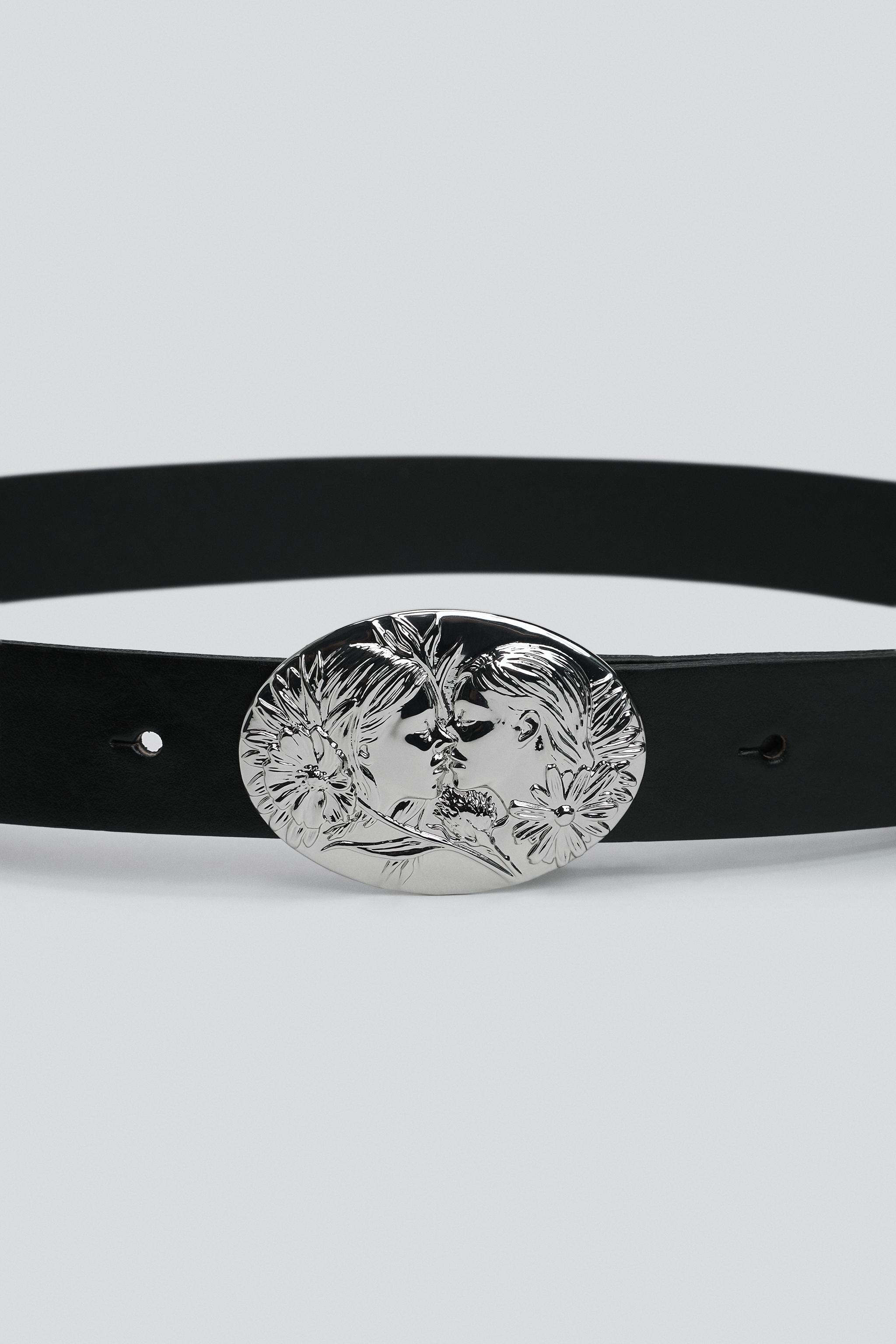 CEINTURE CUIR 100% BOUCLE OVALE PLAQUE