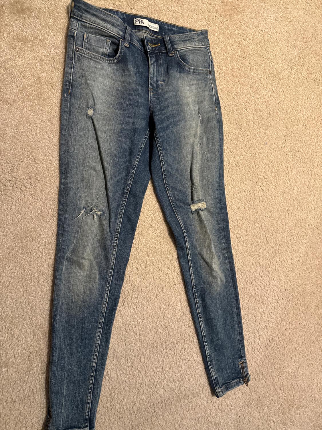 Z1975 RIPPED PRINT JEANS