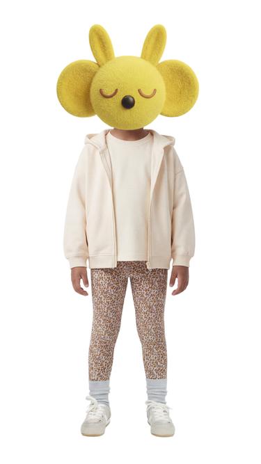 Zara PRINTED RIBBED LEGGINGS - Ocher