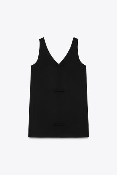 VESTIDO MINI LAZOS ZW COLLECTION - Negro de Zara