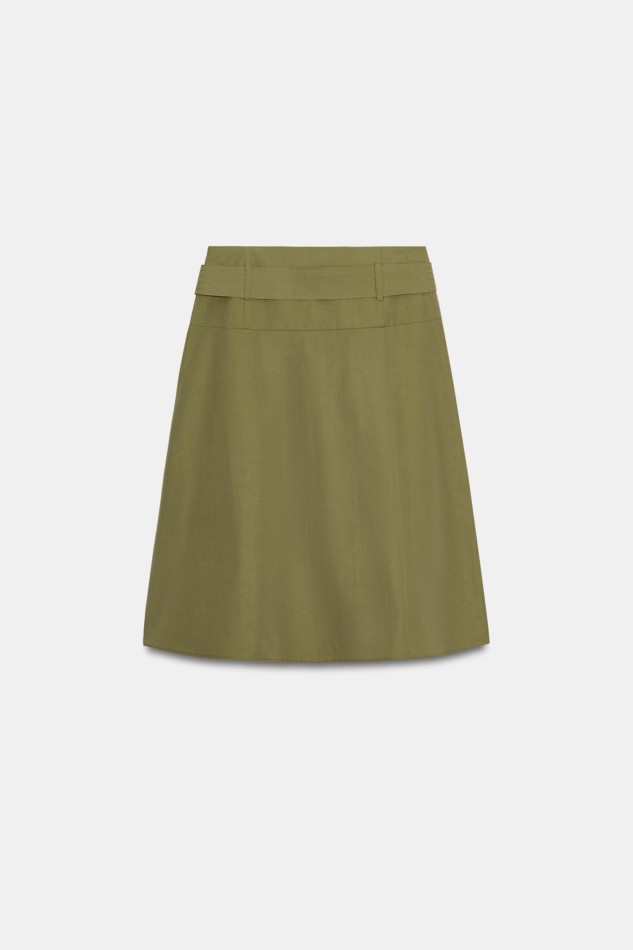 JUPE MI-LONGUE À CEINTURE
