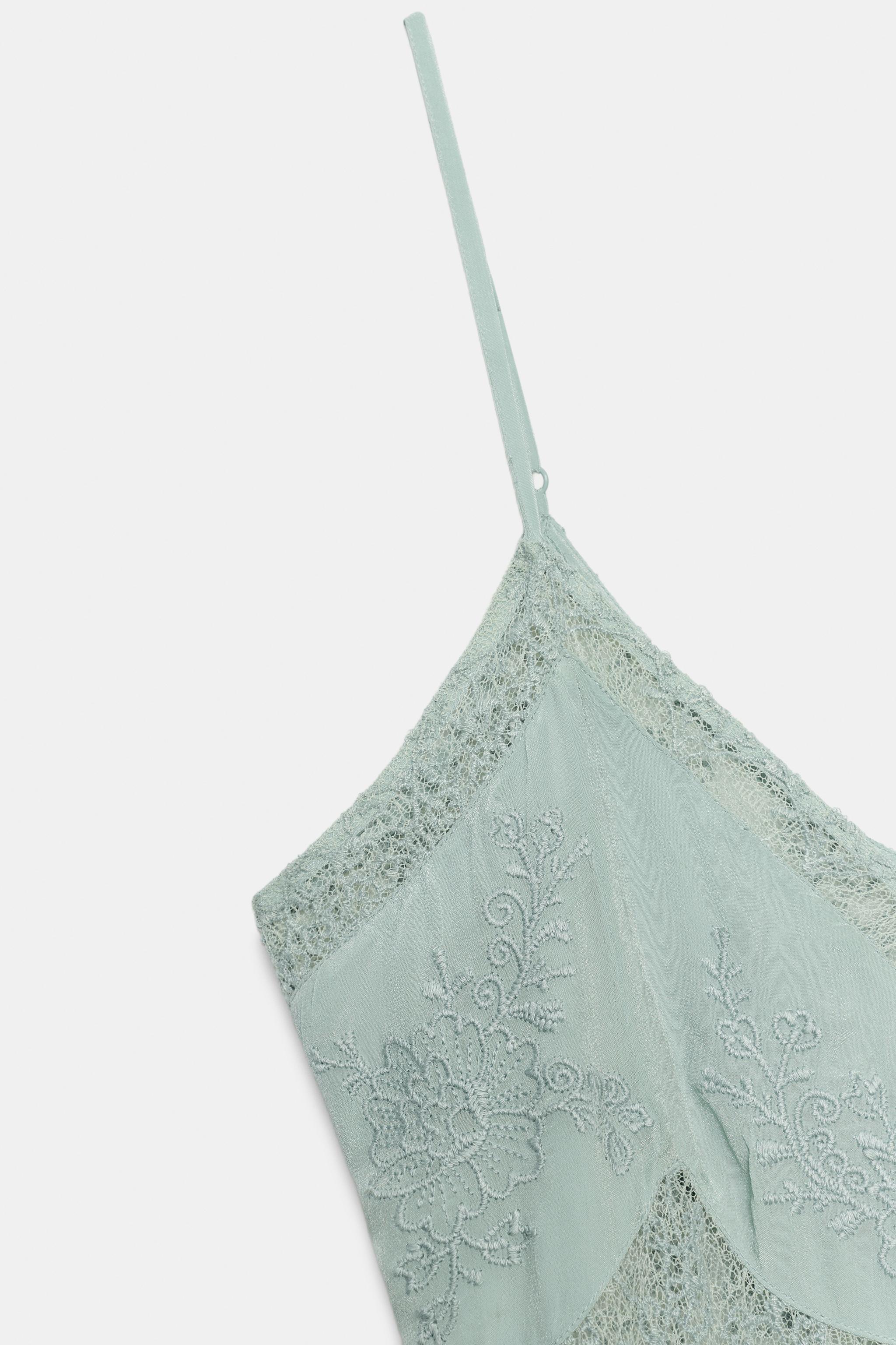Zara ZW COLLECTION KISA DANTEL ELBİSE görsel 8