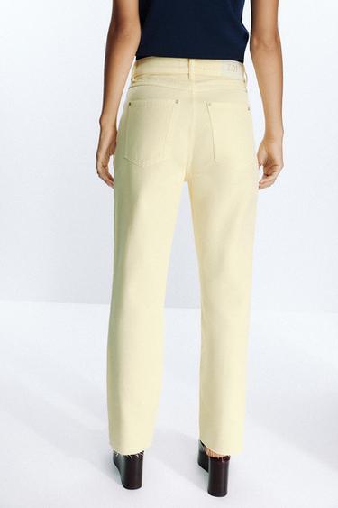 JEANS Z.09 STRAIGHT ANKLE HIGH-WAIST CROSSOVER WAIST - Yellow by Zara - Image 6