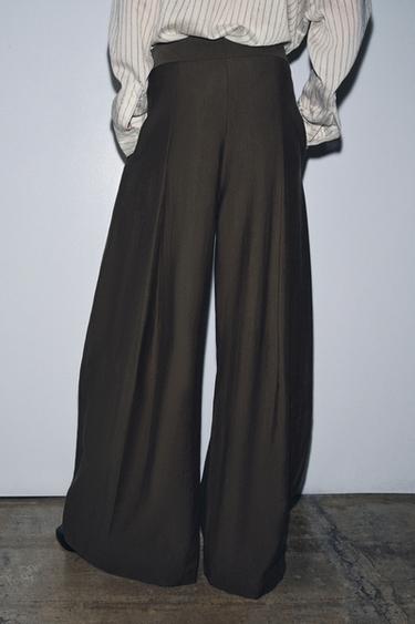 ZW COLLECTION FRONT PLEAT TROUSERS - Brown / Taupe by Zara - Image 2