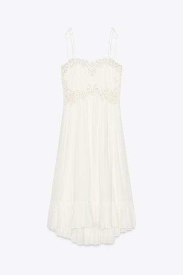 ZW COLLECTION EMBROIDERED DRESS - Ecru by Zara - Image 4