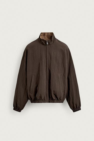 FLUID REVERSIBLE BOMBER JACKET - Brown by Zara