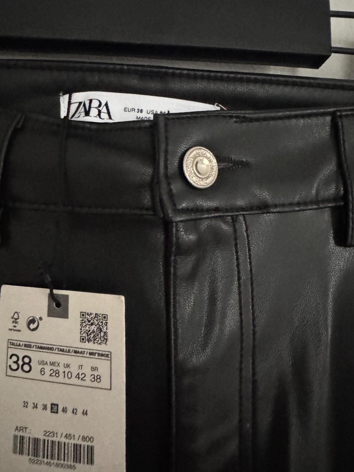 STRAIGHT LEG FAUX LEATHER PANTS - Image 3