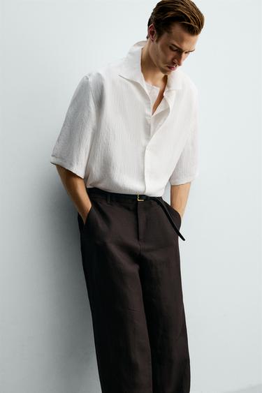 CHEMISE BOXY FIT JACQUARD RAYURES - Blanc de Zara - Image 6