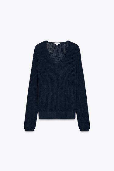 RELAXED FIT TEXTURED JUMPER X FANGLU LIN - Navy blue by Zara
