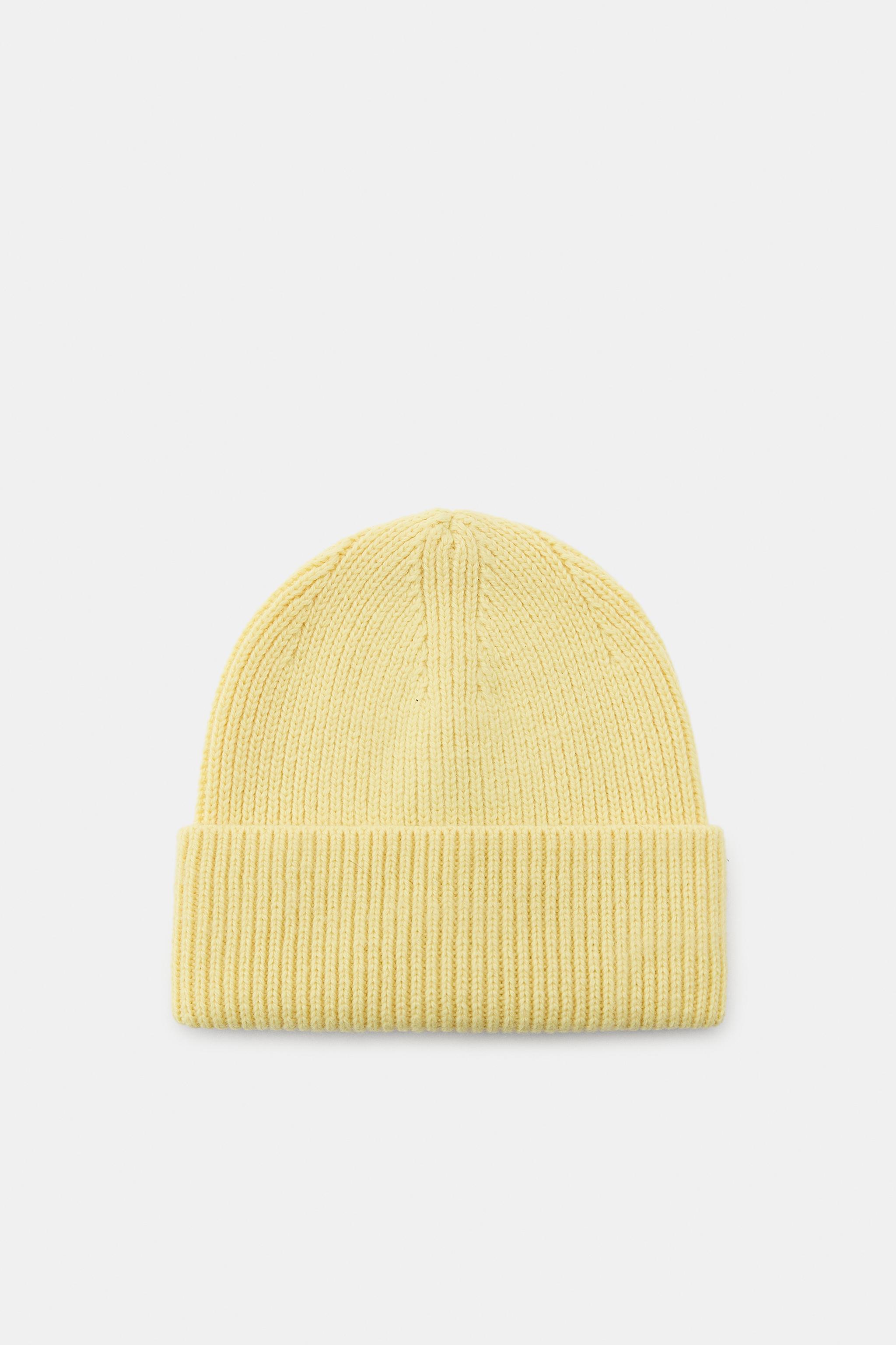 RIBBED KNIT BEANIE - Yellow | ZARA India