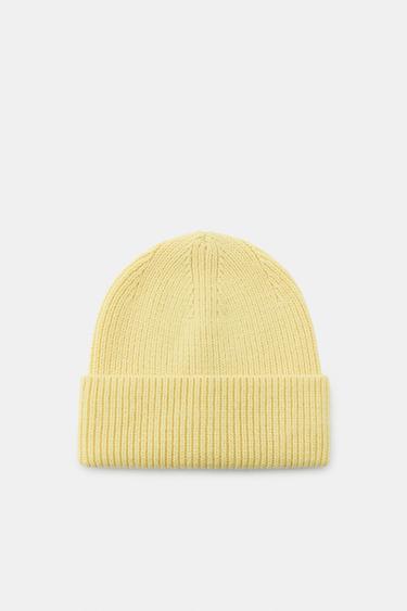 RIBBED KNIT BEANIE - Yellow by Zara - Image 0