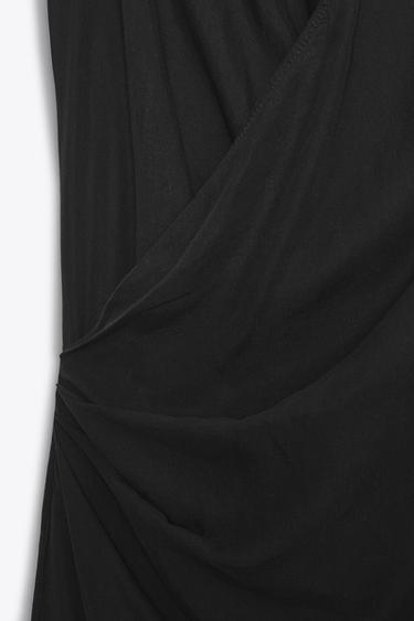 FLOWING DRAPED MIDI DRESS - Black by Zara - Image 5