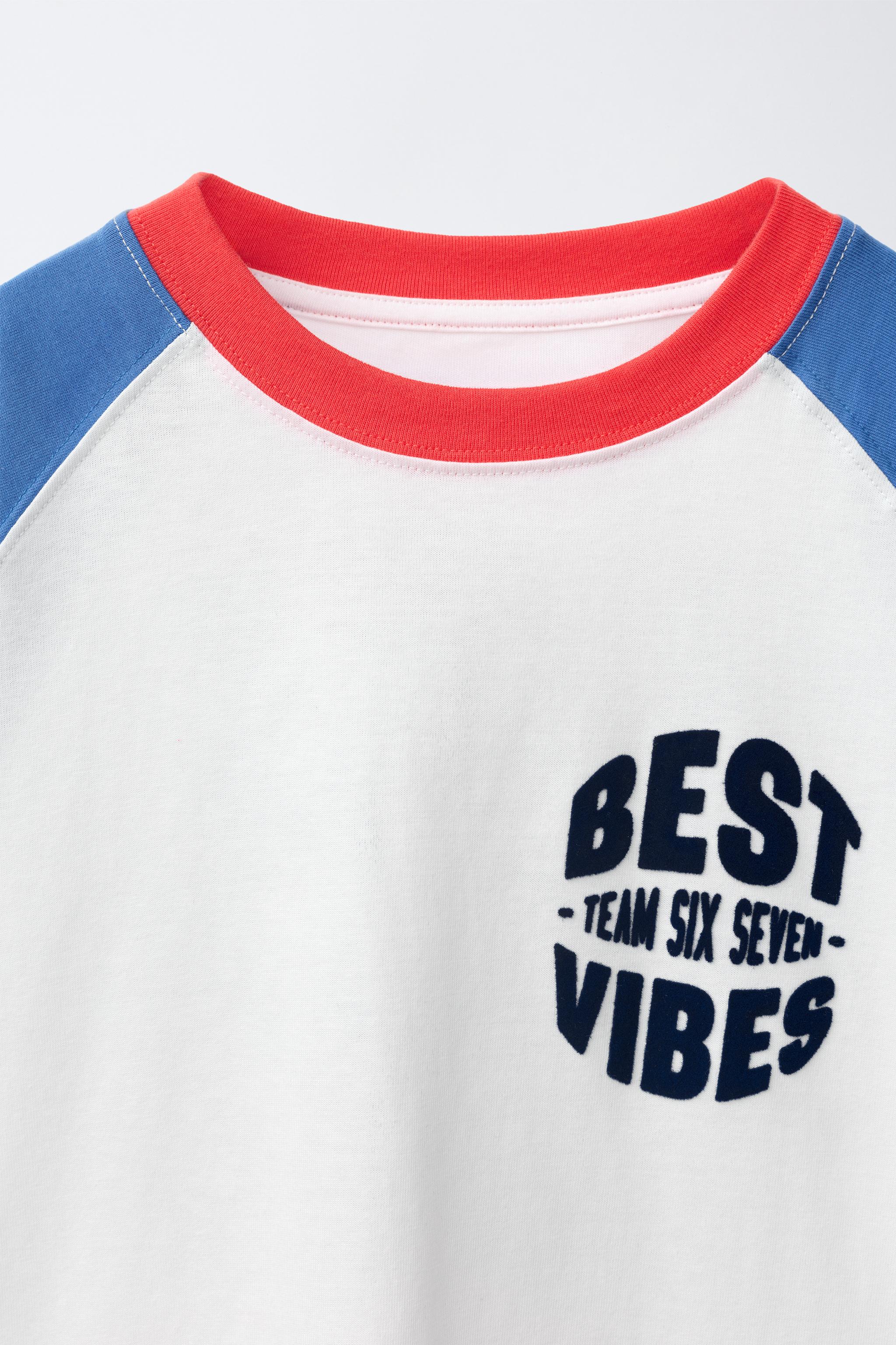Детские футболки Zara TEAM SIX SEVEN RAGLAN T-SHIRT — фото 3