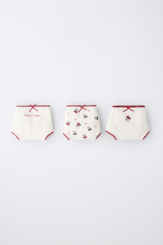 1 1/2-6 ANOS/ PACK DE TRÊS CUECAS MINNIE MOUSE © DISNEY - Cru / Grená da Zara - Imagem 0