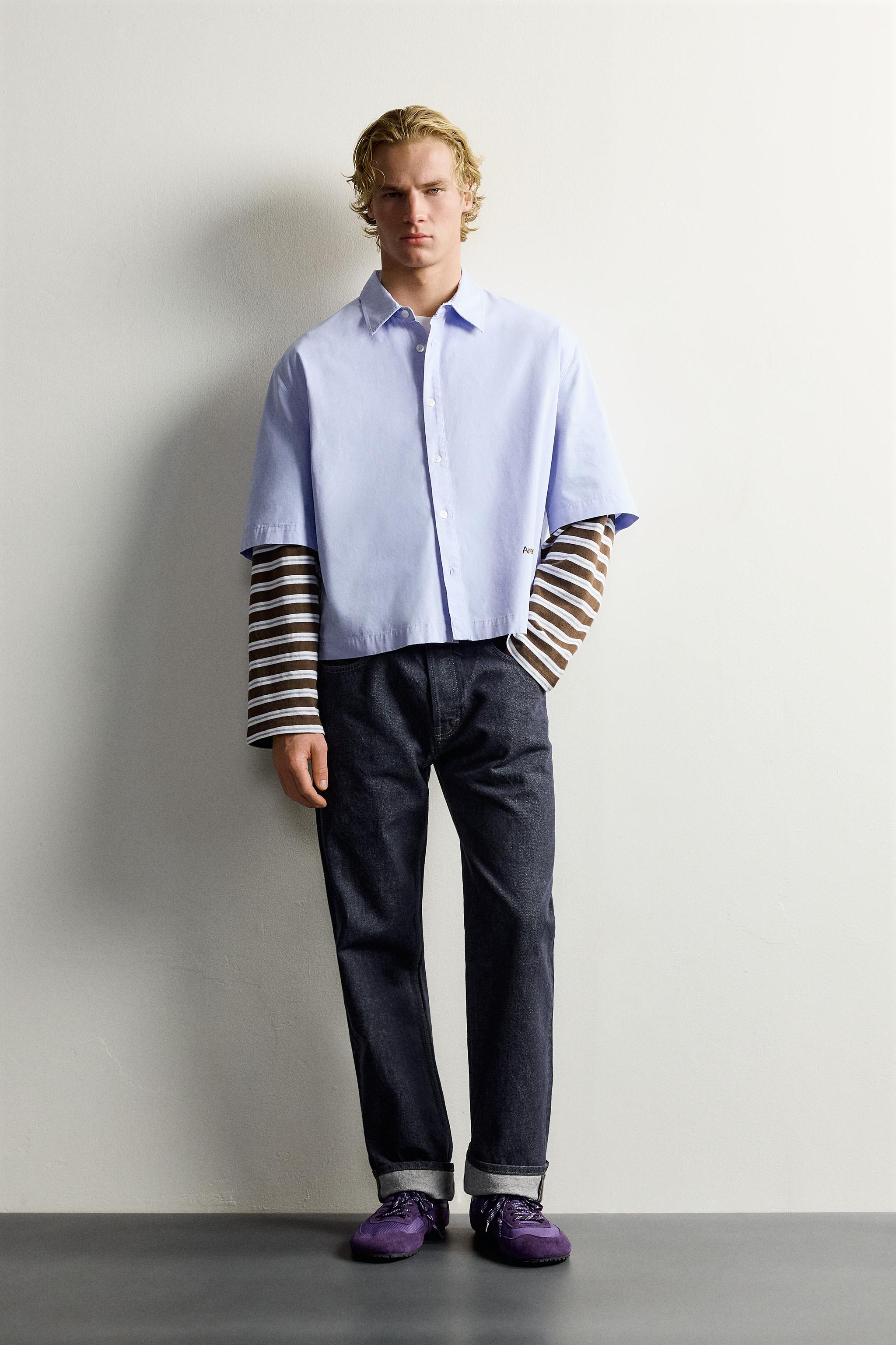 CHEMISE MANCHES EFFET SUPERPOSITION RAYURES