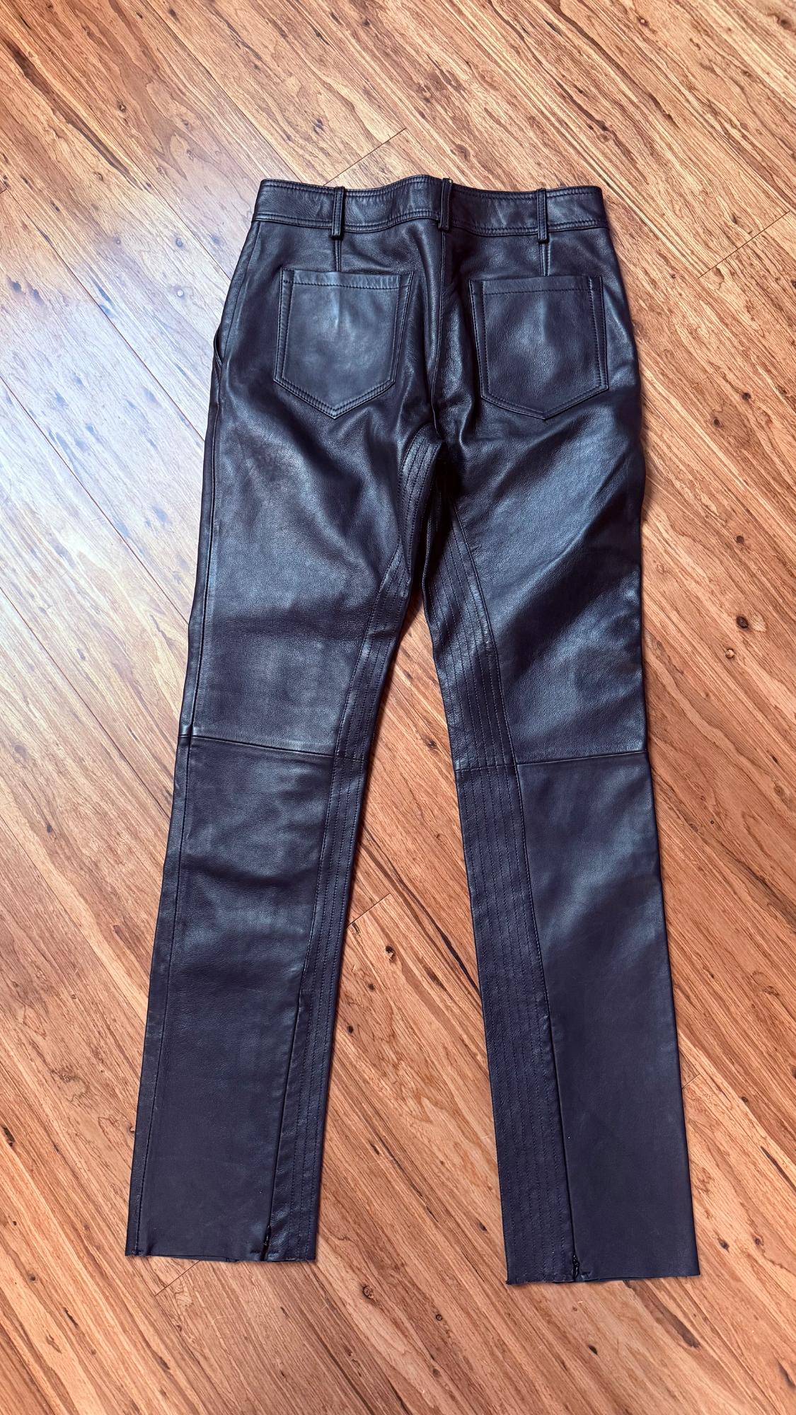 SRPLS BLACK SHEEP LEATHER ZIP LEG PANTS | SECOND HAND | Zara Preowned