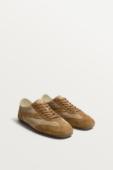 ZAPATILLA PIEL - Marrón Arena de Zara