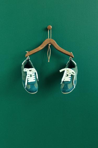Zara LEATHER SNEAKERS - Green