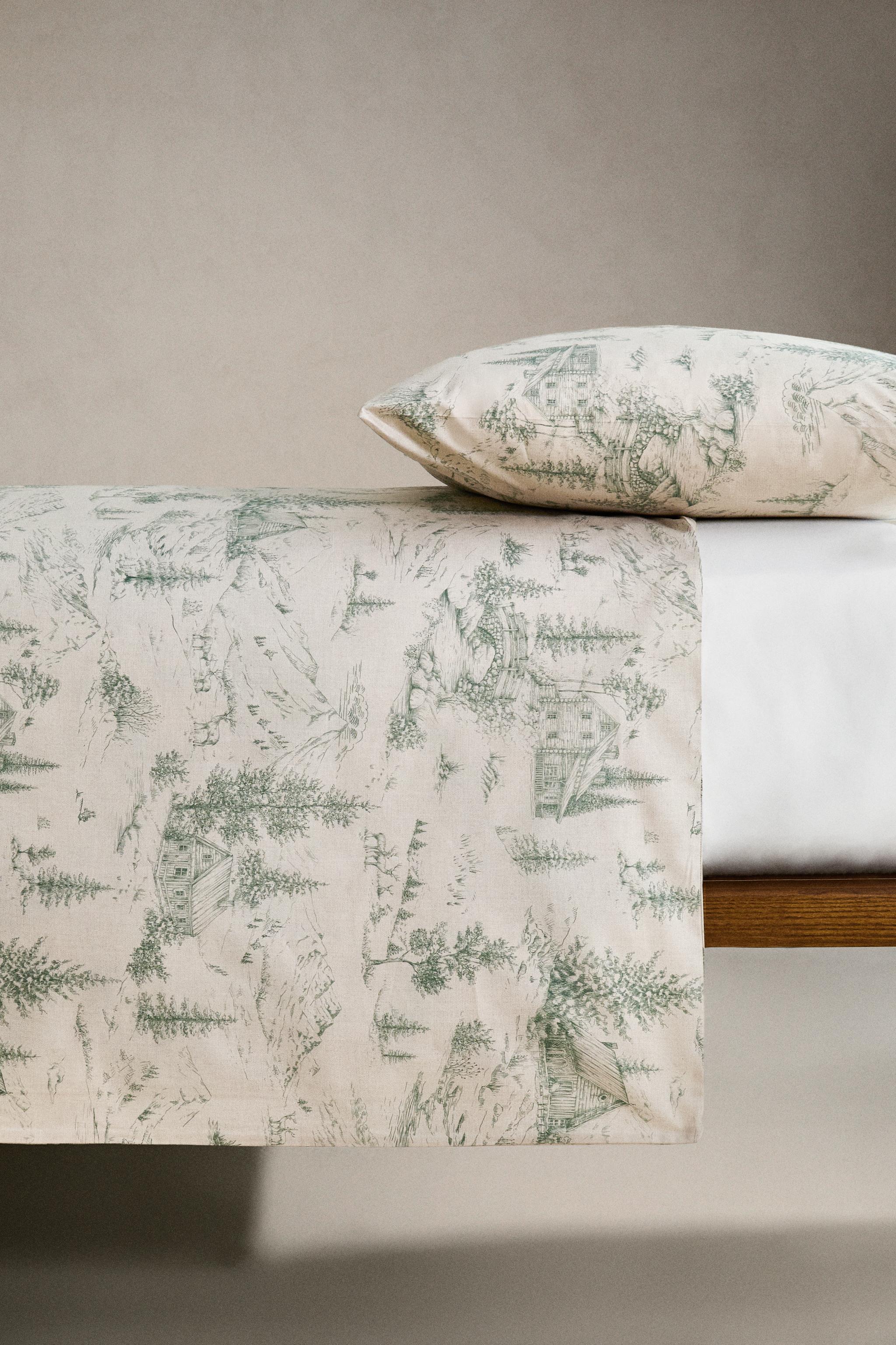 CHRISTMAS TOILE DE JOUY PERCALE DUVET COVER