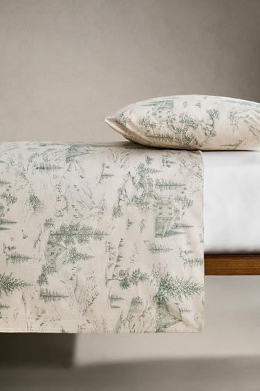 CHRISTMAS TOILE DE JOUY PERCALE DUVET COVER - Beige by Zara - Image 2