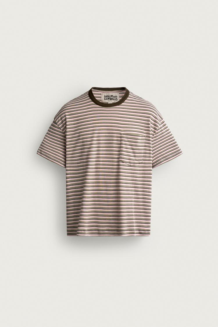 STRIPED CROPPED FIT T-SHIRT