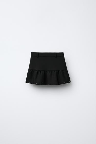STUDDED BERMUDA SKORT - Black by Zara - Image 1
