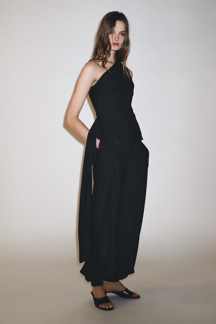 PANTALÓN BOMBACHO PUÑO ZW COLLECTION Negro ZARA España