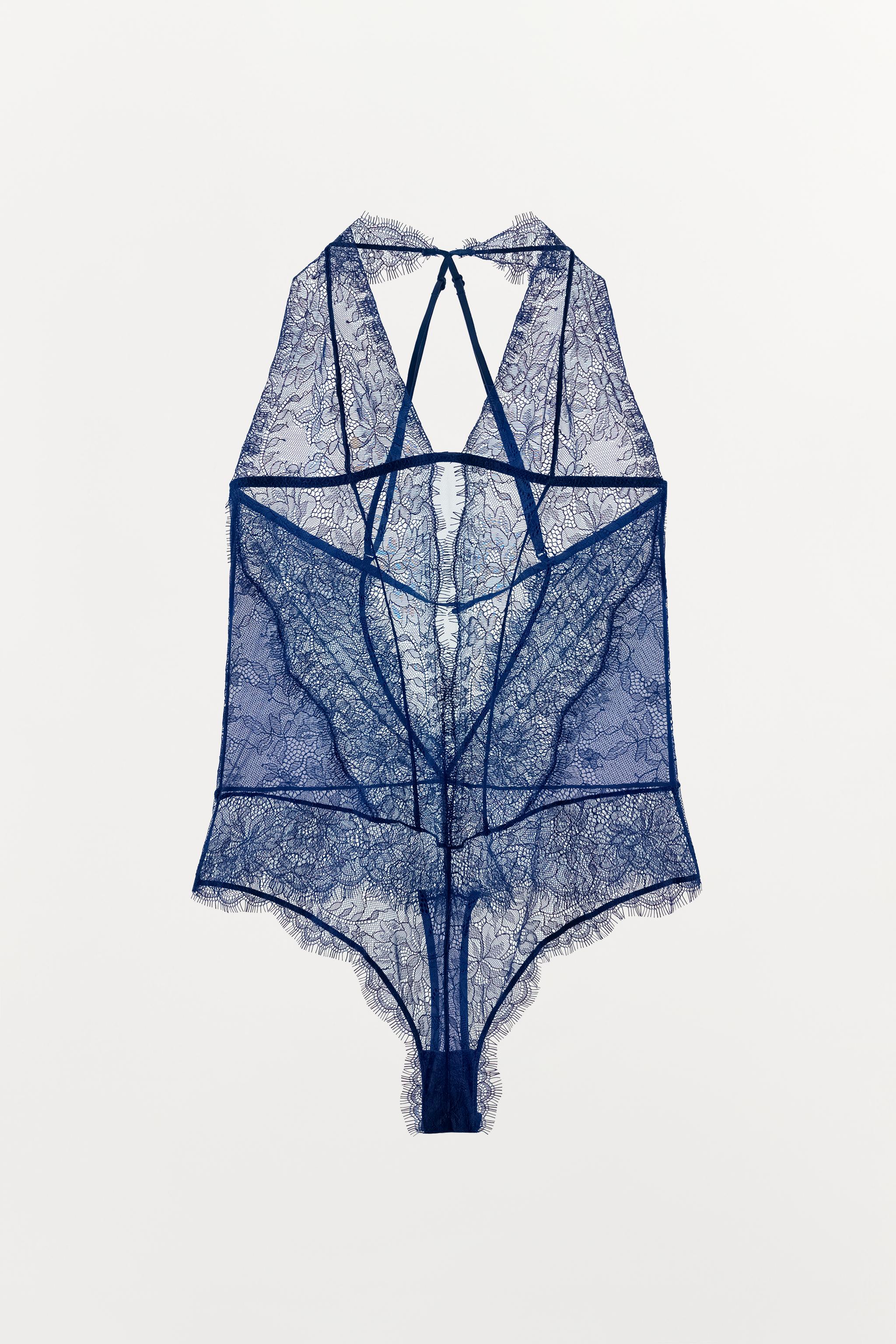 Zara Dantelli Halter Body görsel 7