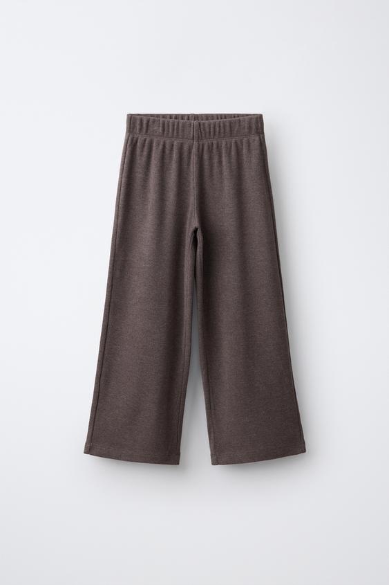 SOFT-TOUCH WIDE-LEG TROUSERS - Brown by Zara - Image 0
