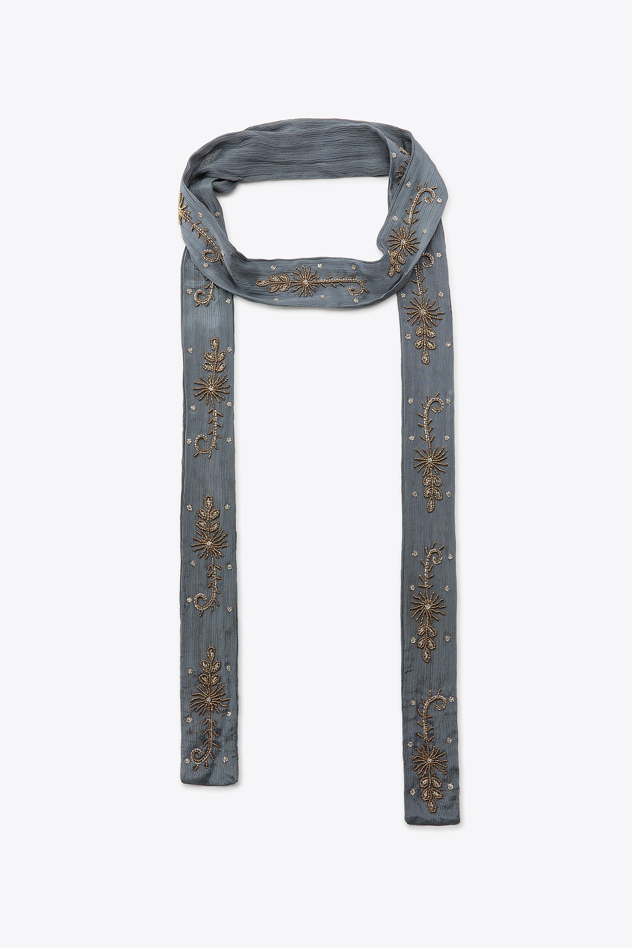 kapital ビーズ刺繍スカーフ付きブラウス　カーディガン sanpo kuschel お散歩道に咲く花刺繍カーディガン b13647ps