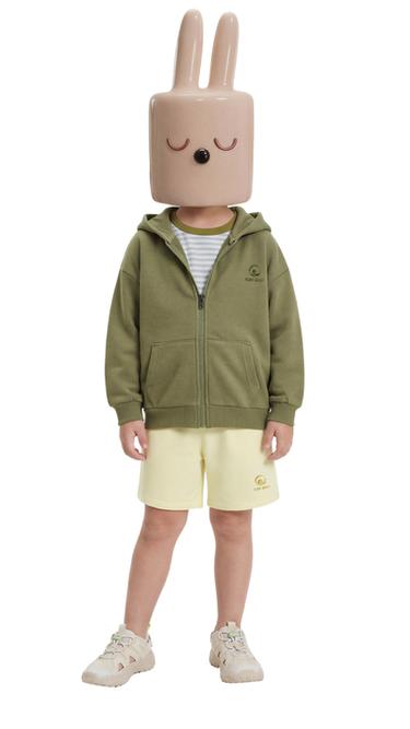 سويت شيرت بسحاب وشعار مطرز - كاكي الخاص بـ Zara