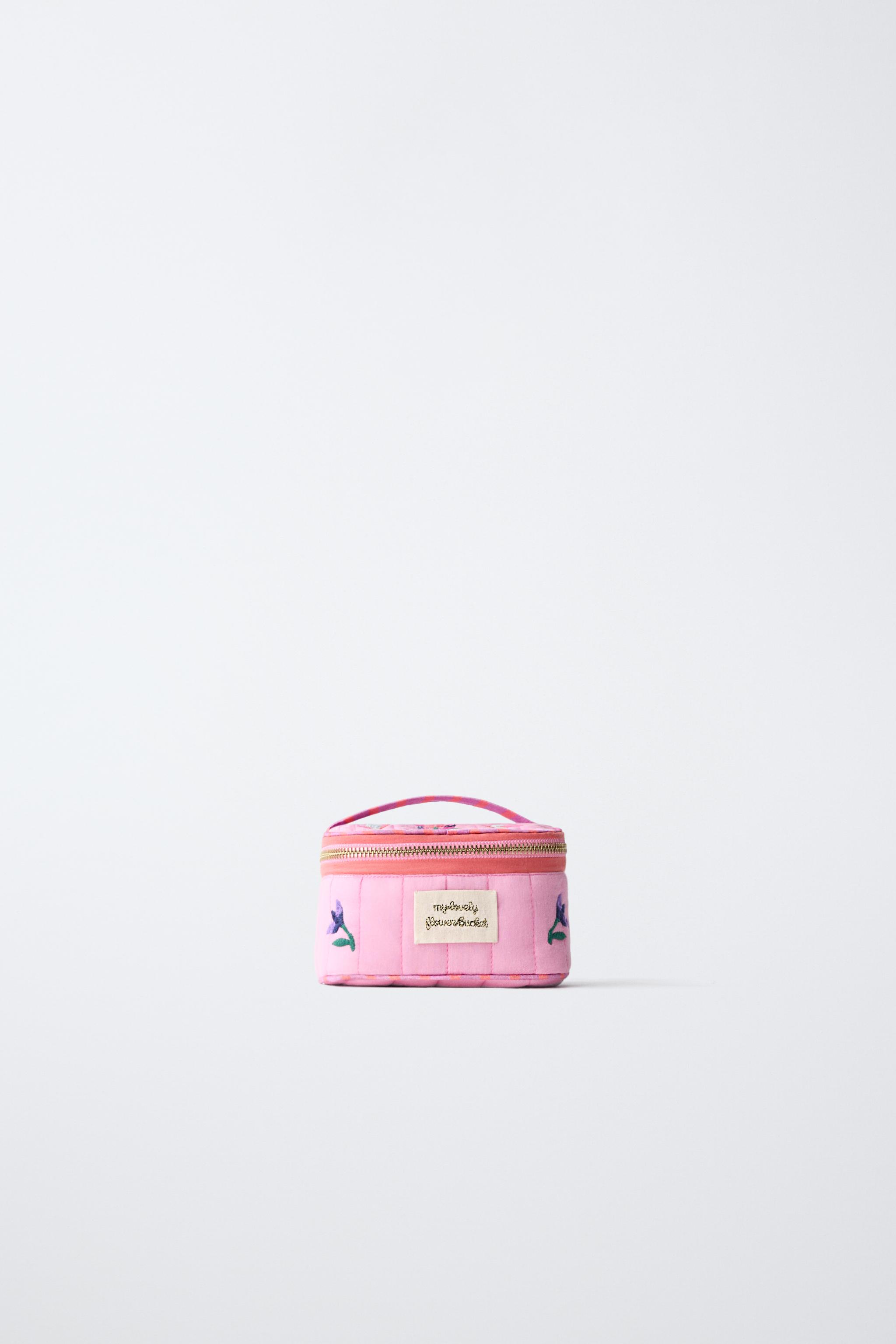 EMBROIDERED FLORAL JEWELLERY BOX — Pink
