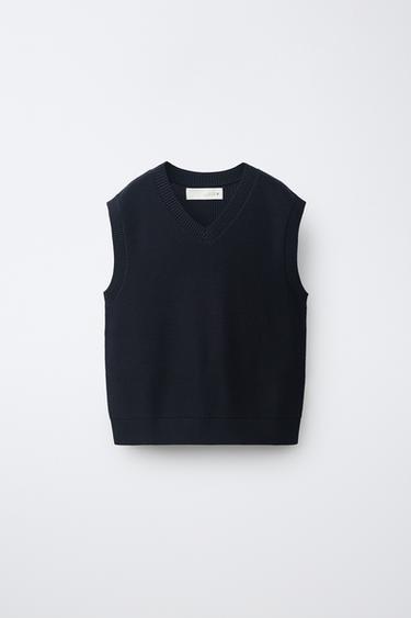 KNIT VEST - Navy blue by Zara