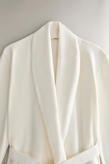 ROBE DE CHAMBRE LONGUE POLAIRE - Blanc cassé de Zara - Image 1