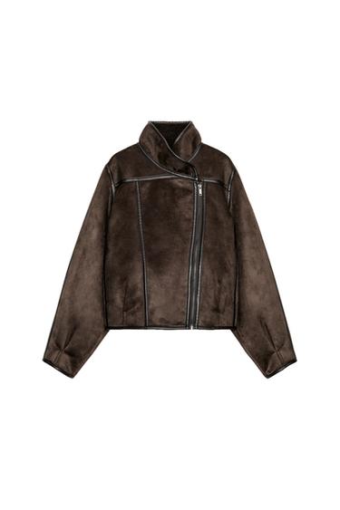 DOUBLE-FACED JACKET ZW COLLECTION - Dark brown by Zara