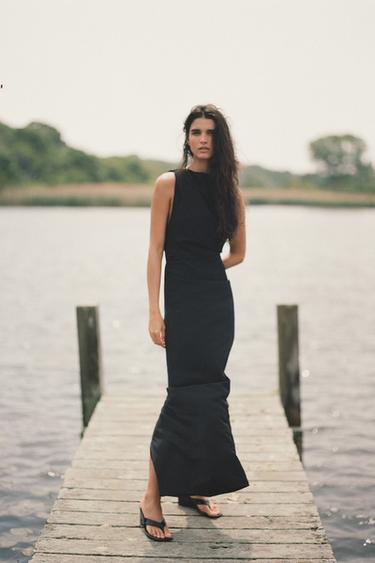 VESTIDO LARGO ESPALDA DESCUBIERTA - Negro de Zara