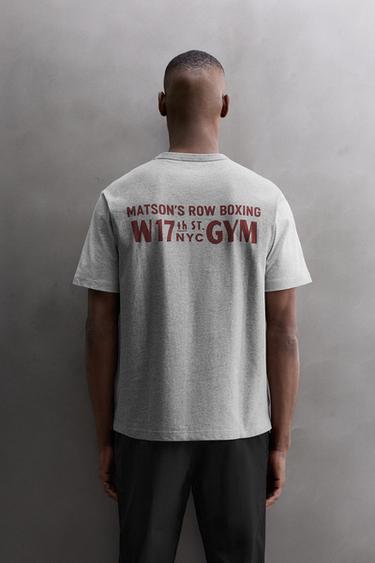 CAMISETA COLOR BLOCK BORDADO - Gris vigoré de Zara