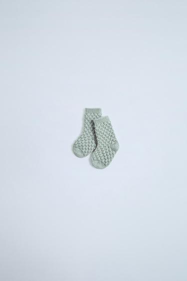 Zara TEXTURED WOOL BLEND SOCKS - Aquamarine