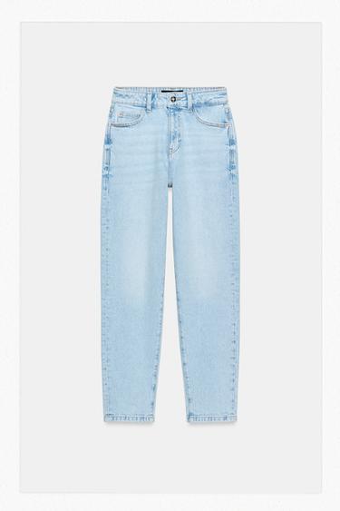 Z.01 HIGH-WAIST MOM FIT JEANS - Light blue by Zara