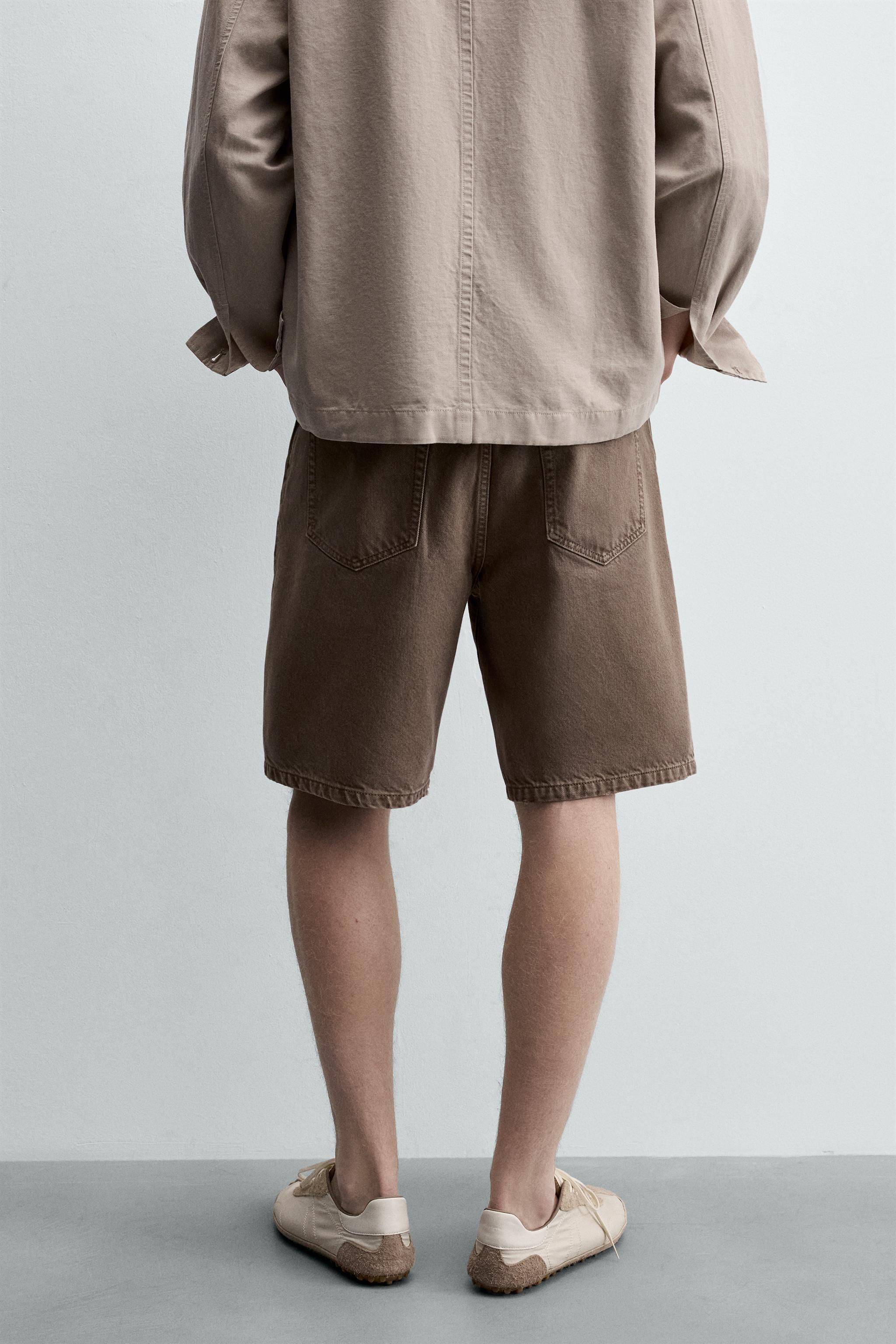 Zara RELAXED FIT DENIM BERMUDA görsel 3